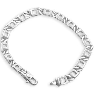 Pompeii3 Mens 14k Gold (27gram) or Platinum (50gram) 7mm Link Bracelet 8.5