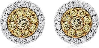 HYT Jewelry 18kt geel- en witgouden oorbellen met diamant - Zilver