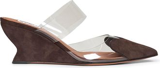 Alaia Suede Heart Patch Flat - Brown