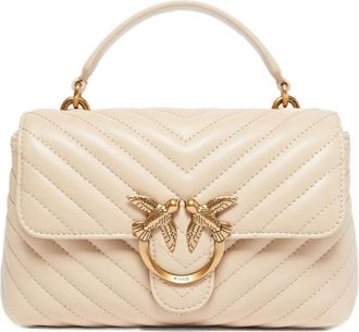Pinko Love Lady Puff Mini Handtas - Dames - Handtassen - Beige - ONE Size - Katoen - Tassen