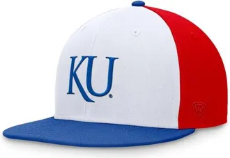 Top of the World Mens Top of the World White/Royal Kansas Jayhawks Tri-Tone Heritage Collector Fitted Hat at Nordstrom, Size 7