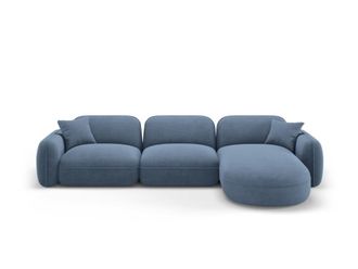 CXL by Christian Lacroix Sof&aacute; esquinero modular derecho 4 plazas de terciopelo blue jeans