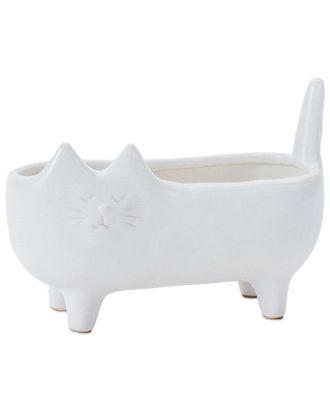 Melrose International Set Of 2 Ceramic Cat Planter