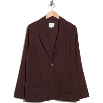 Matty M Bronson Linen Blend Blazer in Chocolate at Nordstrom Rack, Size X-Small