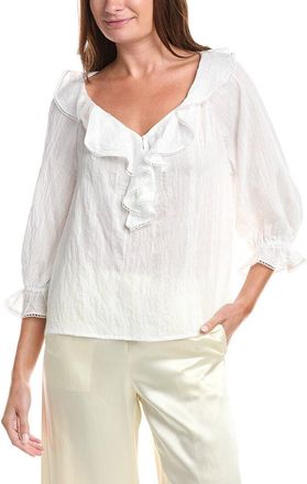 Max Studio Sleeve Ruffle Front Blouse