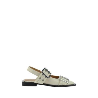 Ganni Buckle Strap Lederen Sandalen