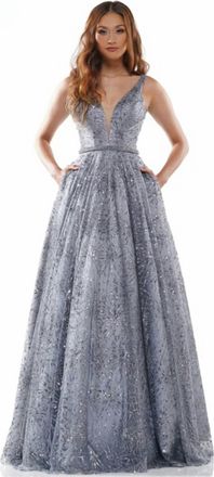 Colors Dress All That Sparkles Ball Gown In Slate Blue