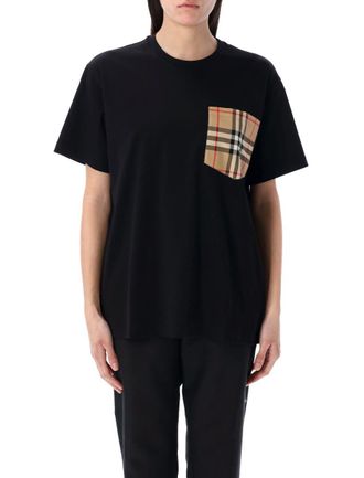 Burberry Check Pocket Cotton T-Shirt