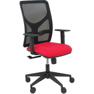 Piqueras y Crespo Silla Motilla Malla Negra Asiento Bali Rojo Brazo Regulable