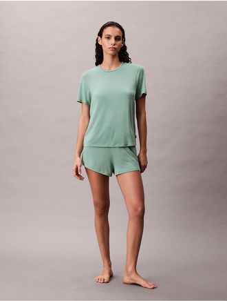 Calvin Klein Womens Ultra Soft Modal Relaxed T-Shirt - Green - L