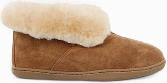 Minnetonka Womens Sheepskin Ankle Boot In Golden Tan