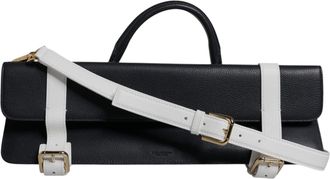 Dolce & Gabbana Womens Blue White Calfskin Leather Crossbody Shoulder Bag And Cotton