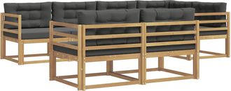 vidaXL Conjunto De Sof&aacute;s De Exterior 6 Uds. Blanco Y Antracita Vidaxl