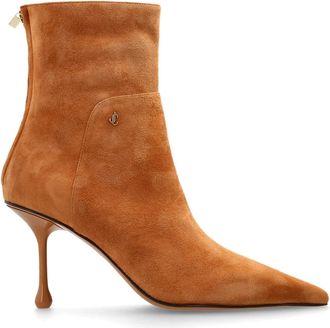 Jimmy Choo London Cycas 80 Hoge Laarsjes - Dames - Laarzen met Hak - Bruin - 40 EU - Leer - Schoenen