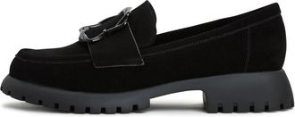 Cesare Gaspari Elegante Platform Loafers - Dames - Loafers - Zwart - 40 EU - Su&egrave;de - Schoenen