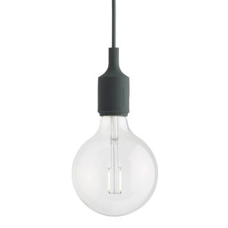 MUUTO Socket E27 LED-Pendelleuchte, dunkelgr&uuml;n