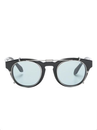 Giorgio Armani pantos-frame clip-on sunglasses - Black