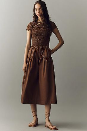 Damson Madder Ebba Organic Cotton Midi Dress