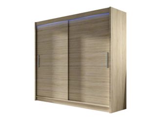 Mirjan24 Mobilier1 - Armario Closico 100, Roble Sonoma, 215x180x58cm, Puertas De Armario: Correderas, N&uacute;mero De Estantes: 0, Led