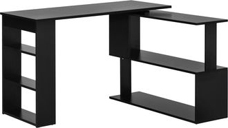 HOMCOM Homcom Scrivania Angolare Con Piano Girevole A 360&deg; 120x110x74.5cm Nero