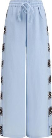 Alemais Womens Trousers Grace Pale Blue Linen