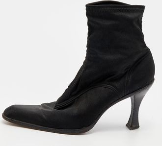 Sergio Rossi Black Spandex Ankle Length Boots