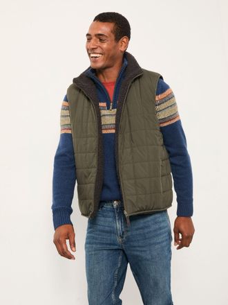 Fat Face FatFace Tromso Khaki Green 2 in 1 Reversible Gilet