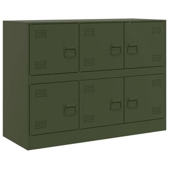 Berkfield Home Sideboard Olive Green 99x39x73 cm Steel | Size: 99 x 39 x 73 cm