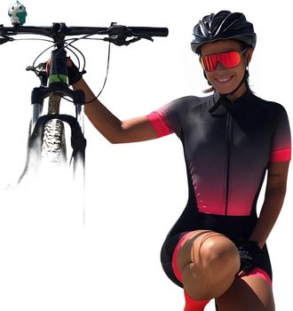 Generic Womens Cycling Suit Triathlon Racing Team Jersey One Piece Jumpsuit Short Sleeve Tight Cycling Suit GEL Pad XS-3XL, 6, Medium