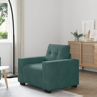 vidaXL Divano Sedia Verde Scuro 60 cm Velluto - Vidaxl