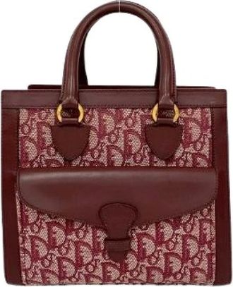 Dior Pre-owned Handbags, female, Red, Size: ONE SIZE Pre-owned Canvas Vintage Handbag