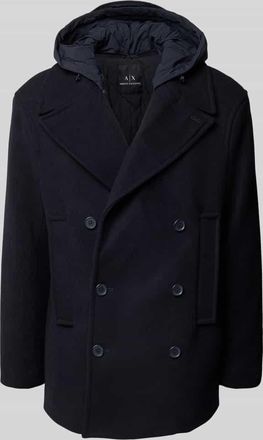 A|X Armani Exchange Jacke mit abnehmbarer Kapuze und Eingrifftaschen in Dunkelblau, Größe XL