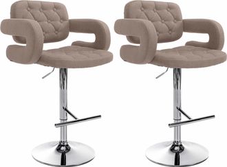 Clp Clp - Set 2 Sgabelli Design Dublin In Tessuto Tortora