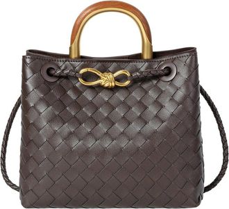 Tiffany & Fred Handwoven Mini Leather Tote