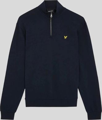 Lyle & Scott Mens Lyle & Scott Loopback Quarter-Zip Sweatshirt - Dark Navy - Size: 42