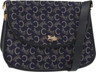 Celine Pre-owned Vintage Canvas Cross Body Bag - Dames - Vintage Schoudertas - Blauw - ONE Size - Vintage