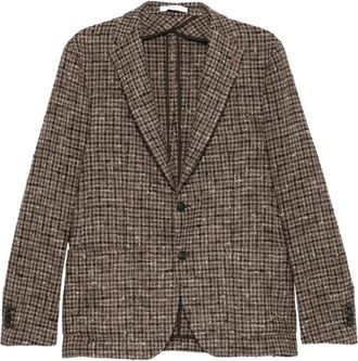 Tagliatore Houndstooth Wool Jacket - Heren - Blazers - Bruin - L - Wol - Jassen