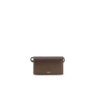 Jil Sander Tarjetero de Piel - Bags - Mujer - Marr&oacute;n - ONE SIZE