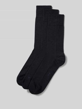 Falke Socken mit geripptem Abschluss im 3er-Pack in Marine, Gr&ouml;&szlig;e 39-42