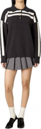 Nia Rivka Polo Sweater In Charcoal