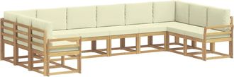 vidaXL Conjunto De Sof&aacute;s De Exterior 10 Uds. Blanco Y Crema Vidaxl