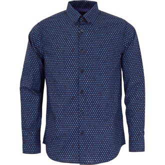 Lords of Harlech Mitchell Button-Up Shirt in Polkahalo Navy at Nordstrom, Size Xx-Large