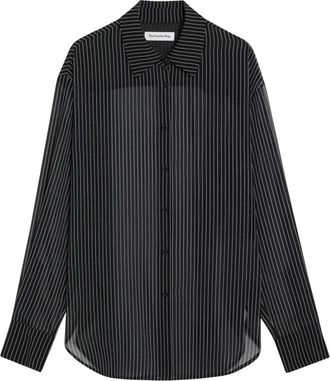Frankie Shop Peri Gestreept Shirt - Dames - Overhemden - Zwart - L - Overhemden