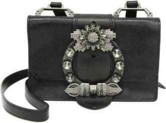 Miu Miu Pre-owned Leather Cross Body Bag - Dames - Vintage Schoudertas - Zwart - ONE Size - Leer - Vintage