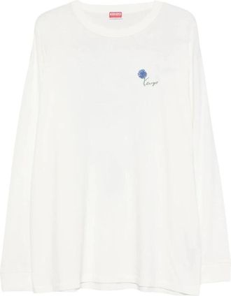 Kenzo Floral Trui met Ronde Hals - Heren - Longsleeves - Wit - XL - Tops