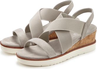 Lascana Sommerschuh offene Schuhspitze, elastische Riemen, Textil-Obermaterial