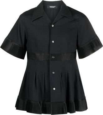 Undercover buttoned flared shirt - men - Rayon/Cotton - 2 - Black