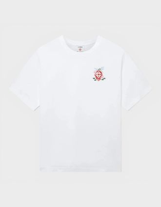 Casablanca Mens Dragonfly Floral Printed Oversized T-Shirt White - Size: 42