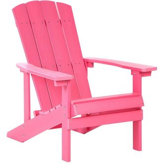 Beliani Sedia da giardino in plastica rosa Adirondack