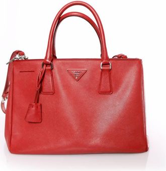 Prada Pre-owned Womens Galleria tote bag in red saffiano leather. - One Size